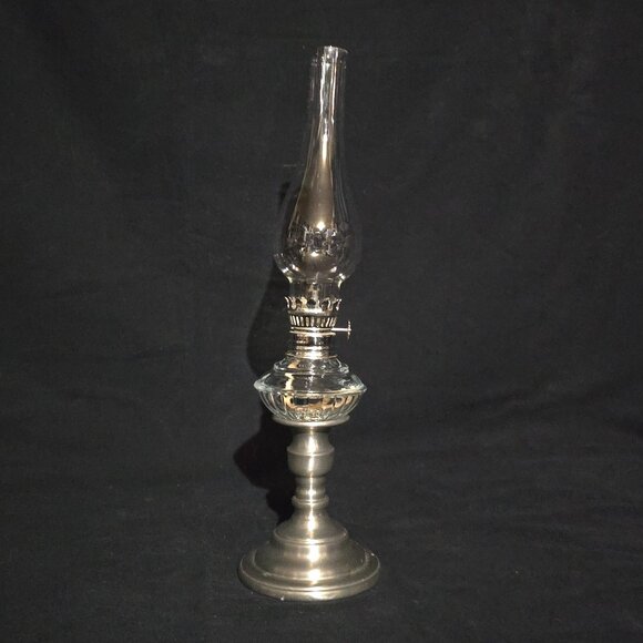 RARE! Vtg Old Saybrook Pewter Candlestick Holder / Oil Lamp - Complete - Picture 4 of 9